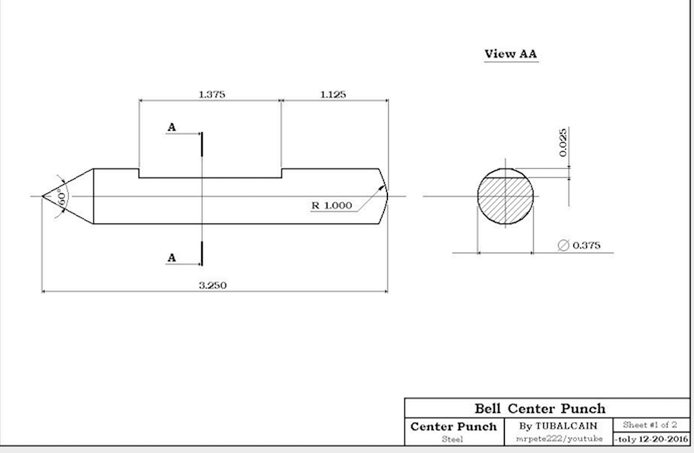 Plans for the punch of the bell center punch